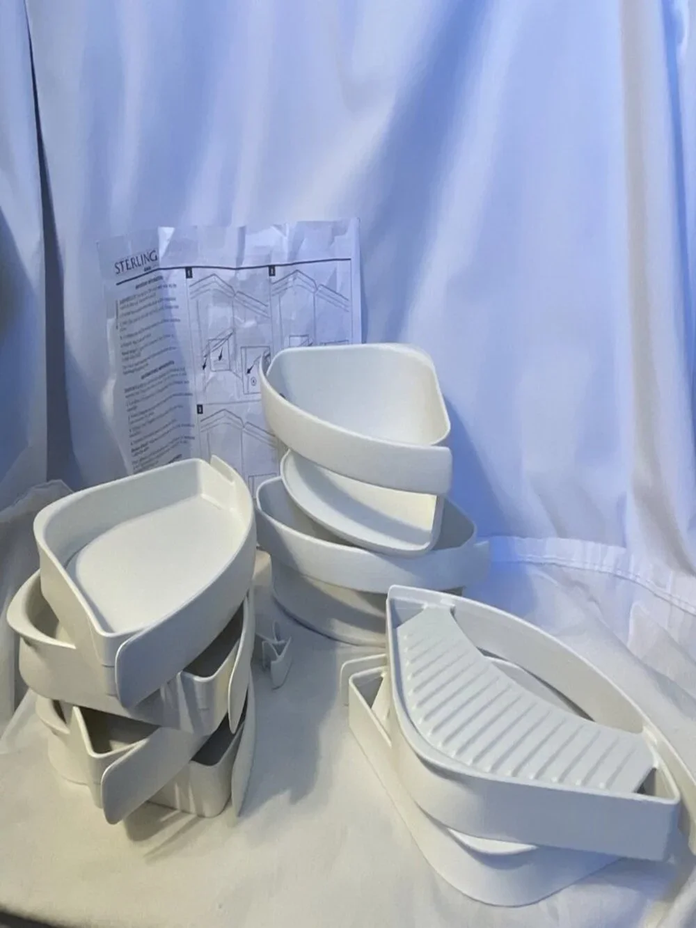 Sterling Store+ Basic 10-Piece Shelf Bin Caddy Accessory Kit in White 88028700-0